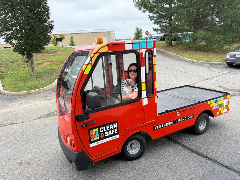 An image of the Clean and Safe vehicle wrap.